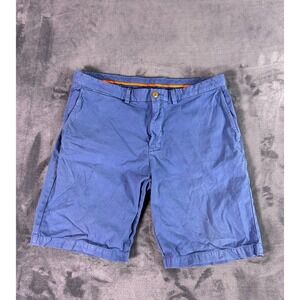 Y2K Tommy Bahama Men's Blue Island Chino Shorts Flat Front Size 35